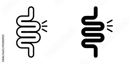 Gut constipation Icon set. Symbol isolated on white background. vector illustration.