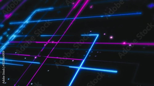 blue neon elctric circuit lights loop