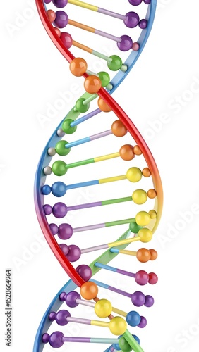 Rainbow dna helix genetic code science
