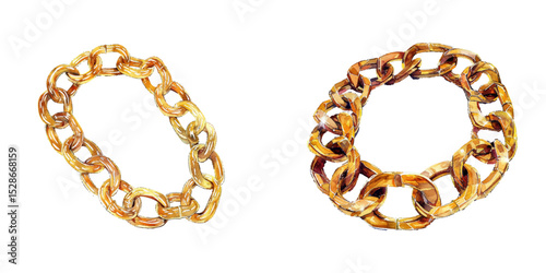 beautiful chain gold watercolor vector illustration