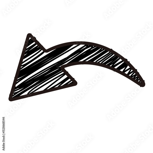 シンプルな手描き風の矢印のアイコンイラスト