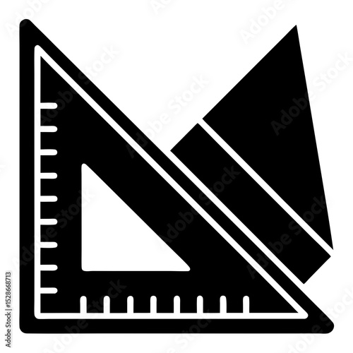 Geometry set triangle ruler and protractor icon