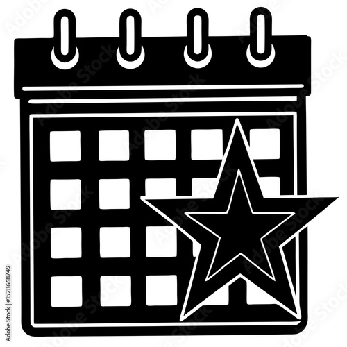 Important date calendar star reminder icon