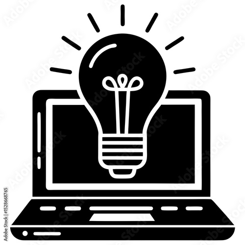 Laptop computer bright idea innovation technology