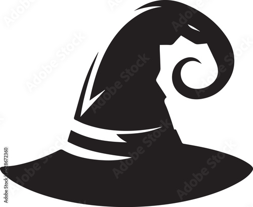 halloween hat illustration, halloween hat silhouette vector isolated on white background