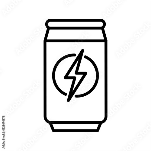 energy drink can Icon. Symbol isolated on white background. vector illustration.