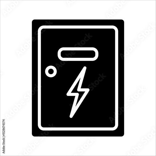 electric panel box Icon. Symbol isolated on white background. vector illustration.