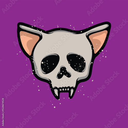 Cat skull cartoon vector illustration