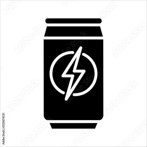 energy drink can Icon. Symbol isolated on white background. vector illustration.
