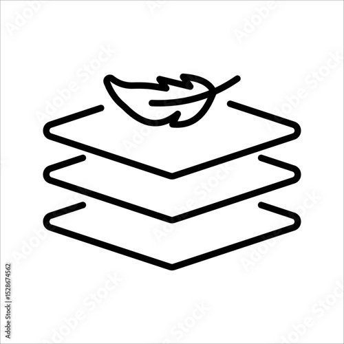 fabric with feather filler Icon. Symbol isolated on white background. vector illustration.