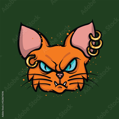 Mad Cat cartoon vector illustration