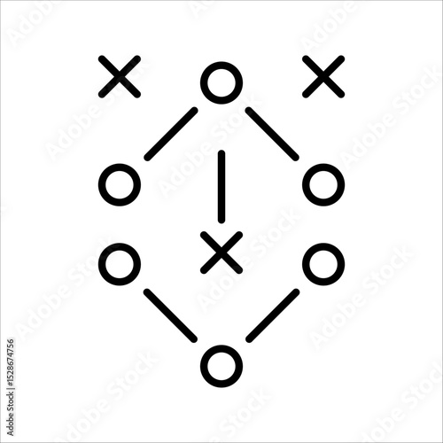 football tactics Icon. Symbol isolated on white background. vector illustration.