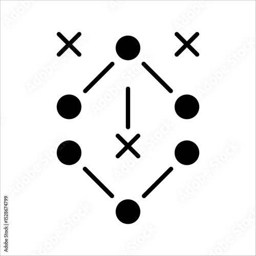 football tactics Icon. Symbol isolated on white background. vector illustration.
