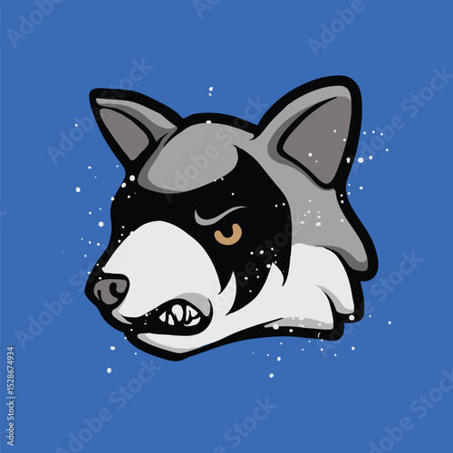 Angry Racoon character cartoon vector illustration