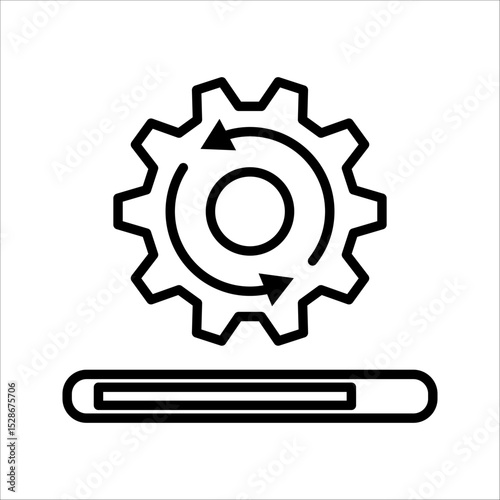 Loading process. Update system Icon. Symbol isolated on white background. vector illustration.