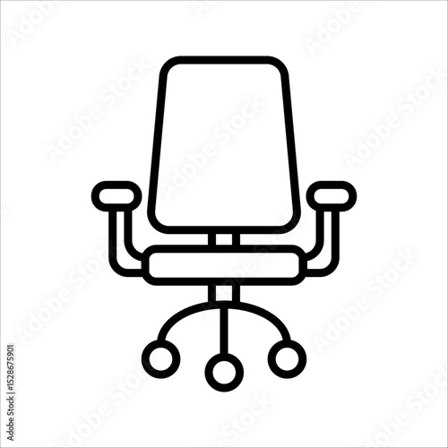 Office Chair Icon. Symbol isolated on white background. vector illustration.