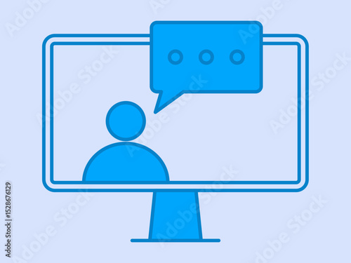Online tutor icon. E-learning icon design. Solid vector icon. Simple flat icon.