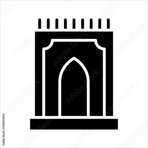 Prayer rug  Icon. Symbol isolated on white background. vector illustration.