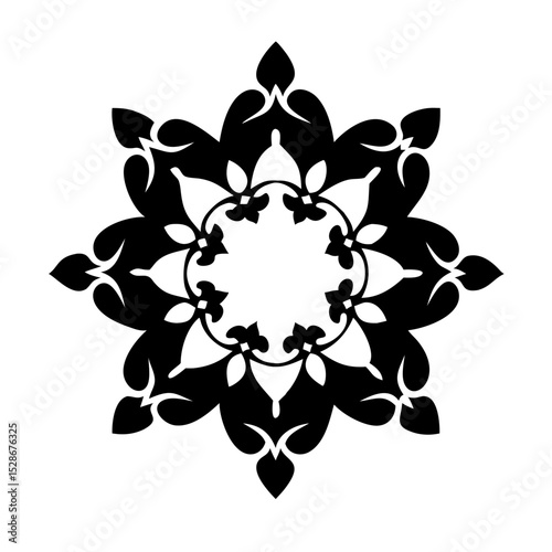 Stylized floral drawing, traditional Ottoman Turkish art, Iznik style decorative design element. Tazhib Eslimi Art Iranian Text Box Floral Vector. Turkish Ottoman style ornamental.
