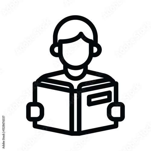 26 reading line icon illustration vector graphic.eps