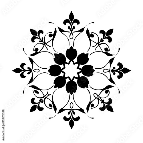 Stylized floral drawing, traditional Ottoman Turkish art, Iznik style decorative design element. Tazhib Eslimi Art Iranian Text Box Floral Vector. Turkish Ottoman style ornamental.
