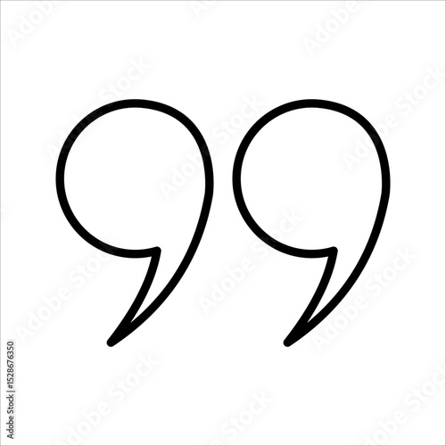 quote Icon. Symbol isolated on white background. vector illustration.