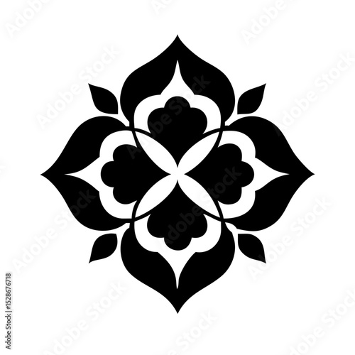 Stylized floral drawing, traditional Ottoman Turkish art, Iznik style decorative design element. Tazhib Eslimi Art Iranian Text Box Floral Vector. Turkish Ottoman style ornamental.
