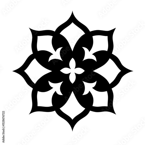 Stylized floral drawing, traditional Ottoman Turkish art, Iznik style decorative design element. Tazhib Eslimi Art Iranian Text Box Floral Vector. Turkish Ottoman style ornamental.
