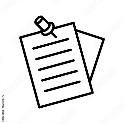 sticky notes Icon. Symbol isolated on white background. vector illustration.