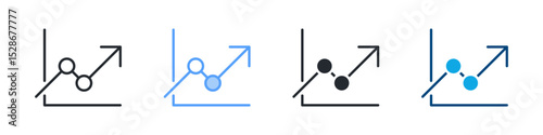 Trend Icon Set Multiple Style. Design In Outline, Blue, Glyph, Dualtone