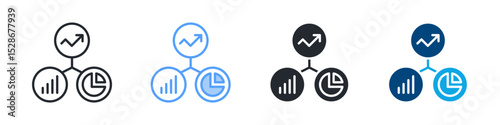 Metric Icon Set Multiple Style. Design In Outline, Blue, Glyph, Dualtone