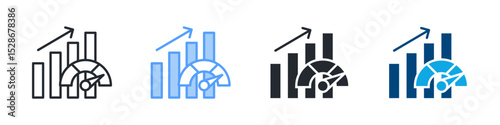 Performance Icon Set Multiple Style. Design In Outline, Blue, Glyph, Dualtone