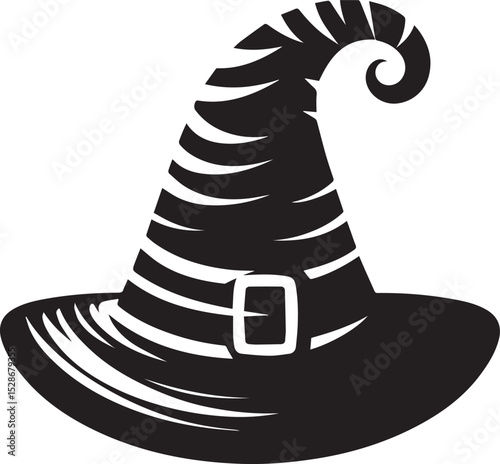 halloween hat illustration, halloween hat silhouette vector isolated on white background