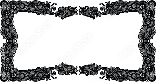 Elegant Ornate Frame A Vector Illustration Design, Perfect for Invitations, Certificates, and More