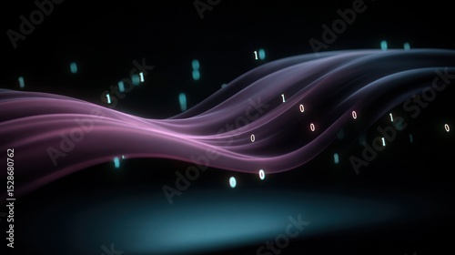 Abstract digital wave design with light particles