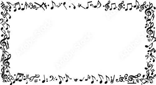 Musical Notes Frame Elegant Vector Illustration Border Design for Music Projects
