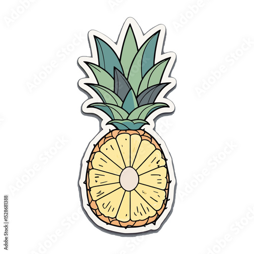 pineapple sticker on a white background