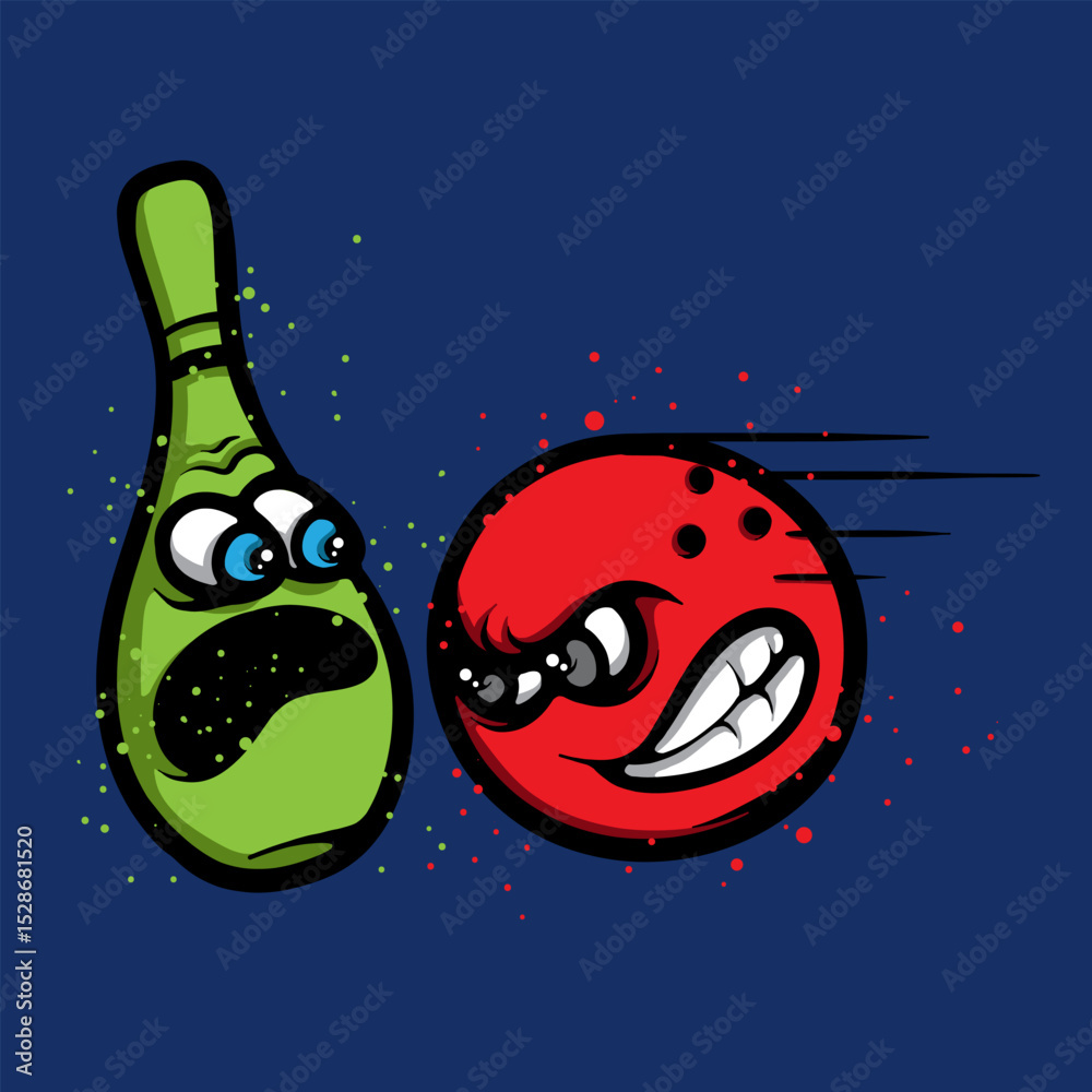 Fototapeta premium Billiard character cartoon vector illustration