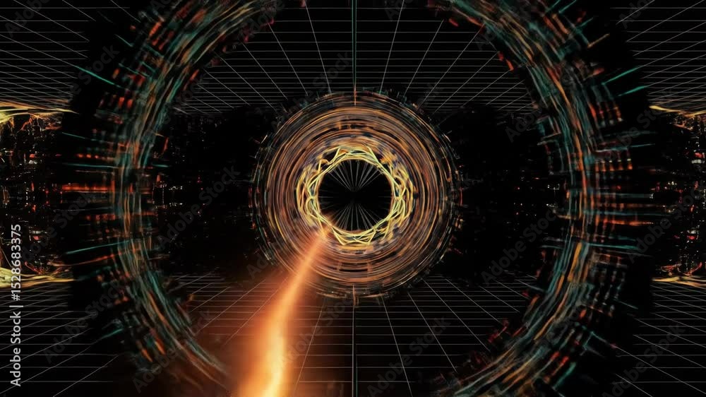 Fiery gateway to uncharted digital realms