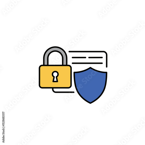 Security icon featuring padlock and shield symbols  