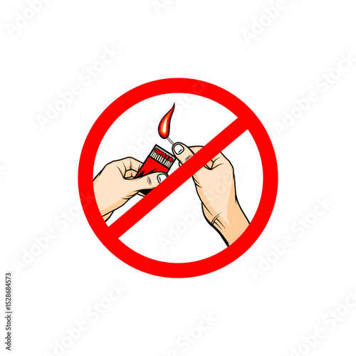 warning not to light fires vector illustration