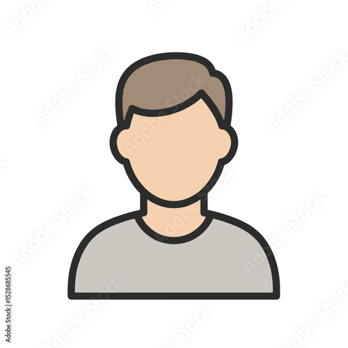 Simple illustration of a user profile icon with neutral expression  