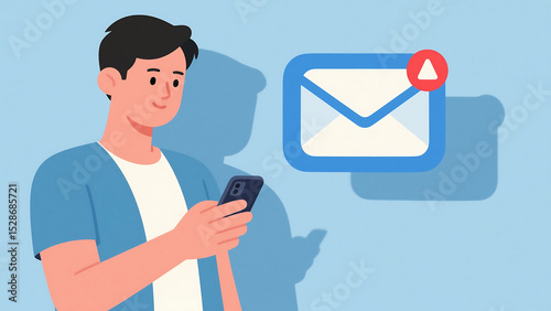 Man checking email notification on smartphone
