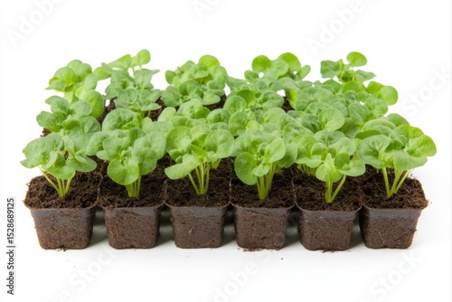 Seedlings in pots ready for planting and gardening, for agriculture and horticulture projects.