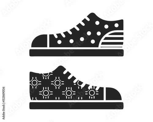 Sneaker icon vector silhouette illustration isolated on white background