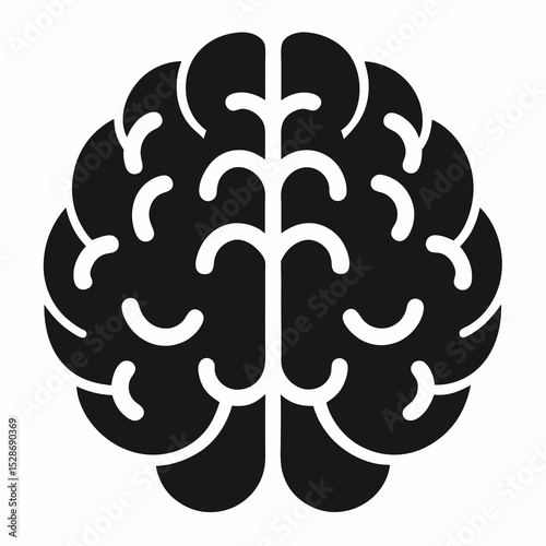 Human brain icon with editable stroke