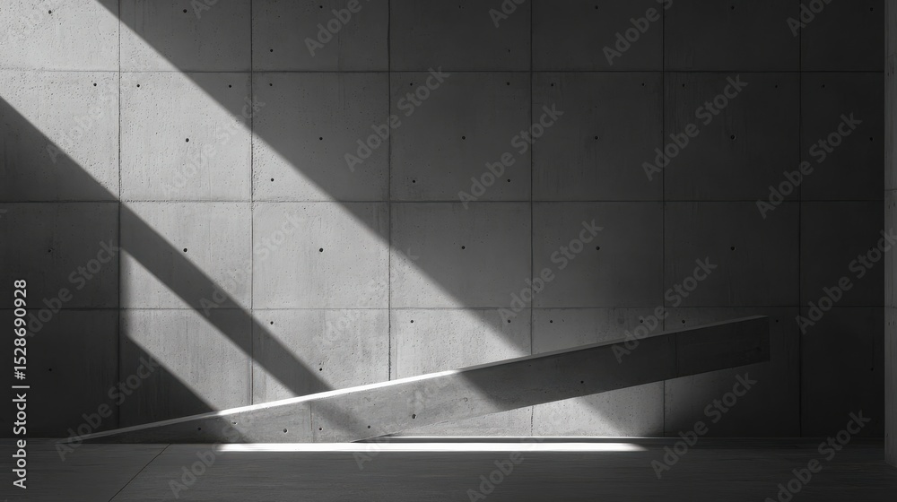 Fototapeta premium Abstract Concrete Interior with Light and Shadow Play in Monochrome