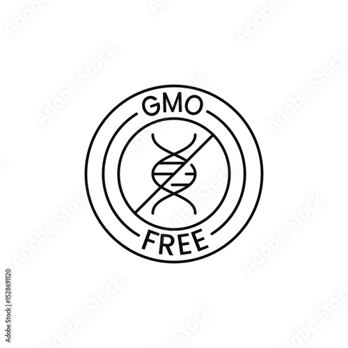 GMO Free Black Icon Symbol