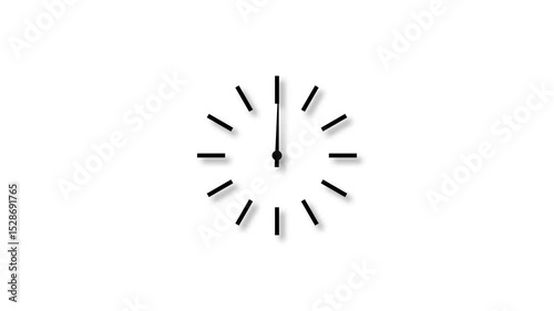 Clock spinning, watch animation on transparent background with alpha channel. Clock icon flat style 24 hours day fast speed with moving timer clock rotation