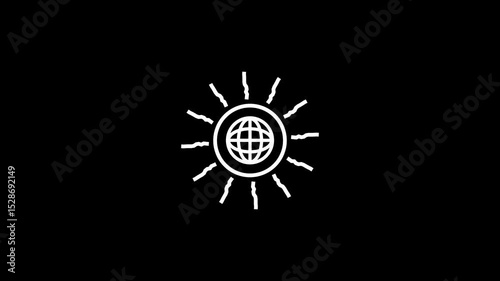The earth revolves around the sun, Orbiting the planet's stars.cyclic animation of the earth rotating around its axis. change of seasons. winter Ecological planet Circle of life. Looped 4k video